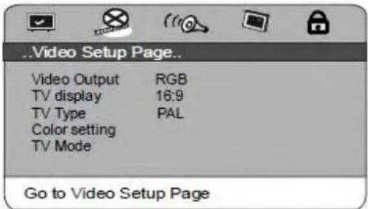 LENCO MDV-15 - Video Setup Page - 1
