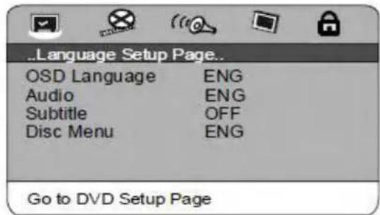 LENCO MDV-15 - Language Setup Page - 1
