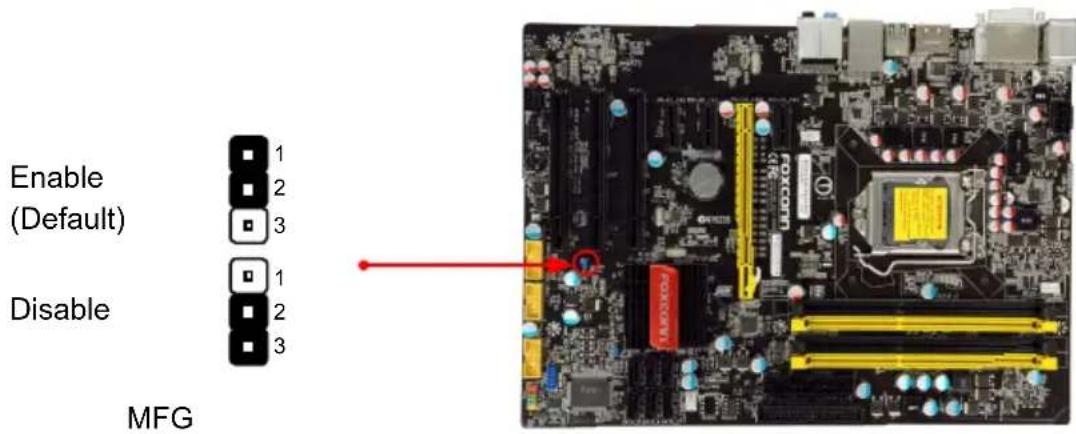FOXCONN H55A - Intel® ME Jumper: MFG - 1