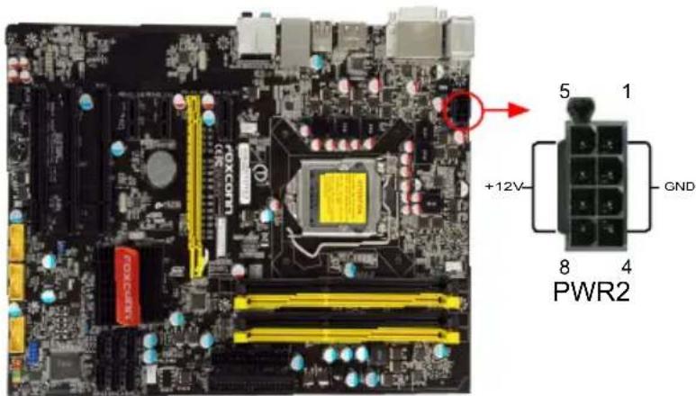 FOXCONN H55A - 8-pin ATX 12 V Power Connector : PWR2 - 1
