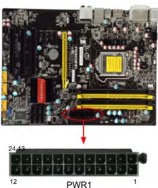 FOXCONN H55A - 24-pin ATX Power Connector : PWR1 - 1