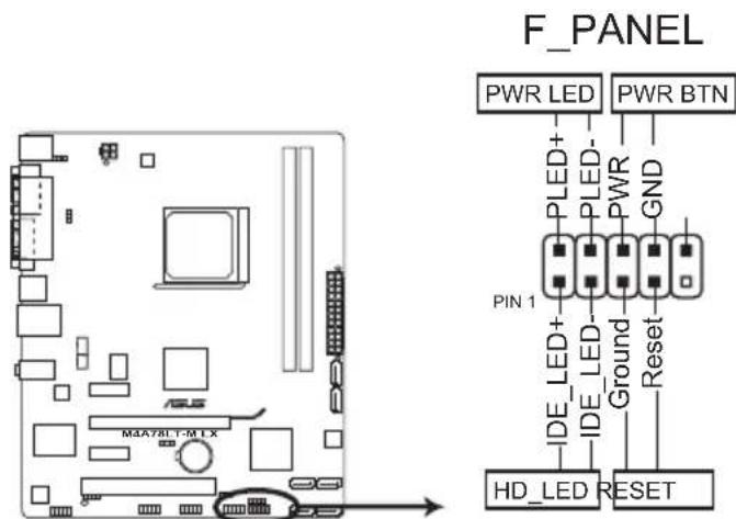 ASUS M4A78LT-M LX - System panel connector (10-1 pin F\_PANEL) - 1