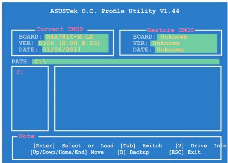 ASUS M4A78LT-M LX - Start O.C. Profile - 1
