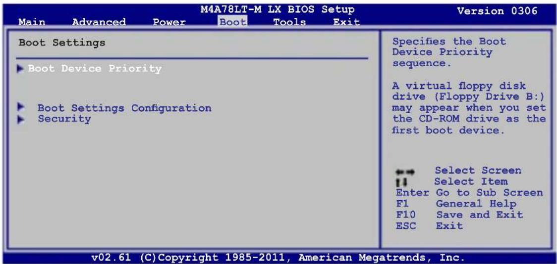 ASUS M4A78LT-M LX - Boot menu - 1