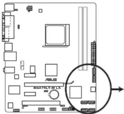 ASUS M4A78LT-M LX - Serial ATA connectors (7-pin SATA1, SATA2, SATA3, SATA4, SATA5, and SATA6) - 3
