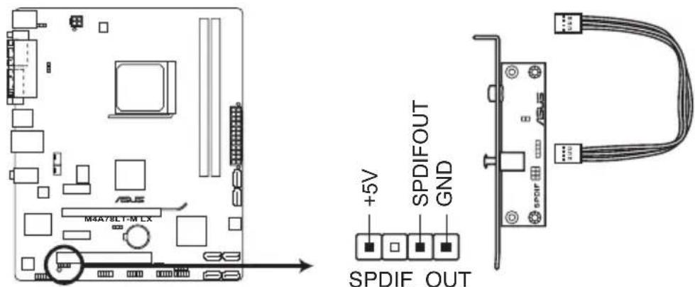 ASUS M4A78LT-M LX - Digital audio connector (4-1 pin SPDIF\_OUT) - 1