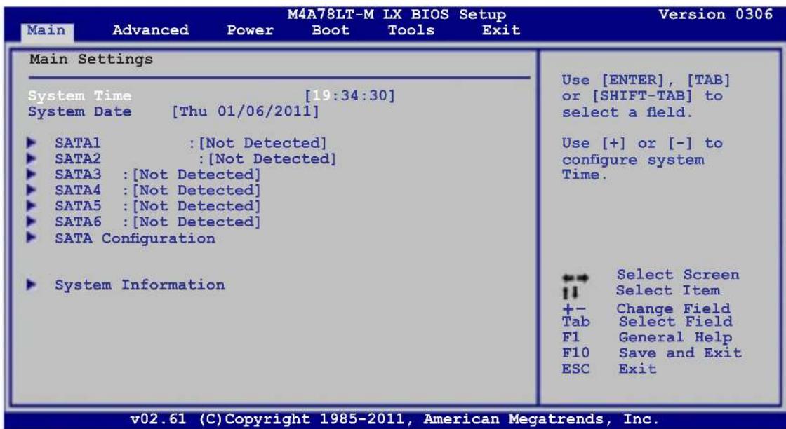 ASUS M4A78LT-M LX - Main menu - 2