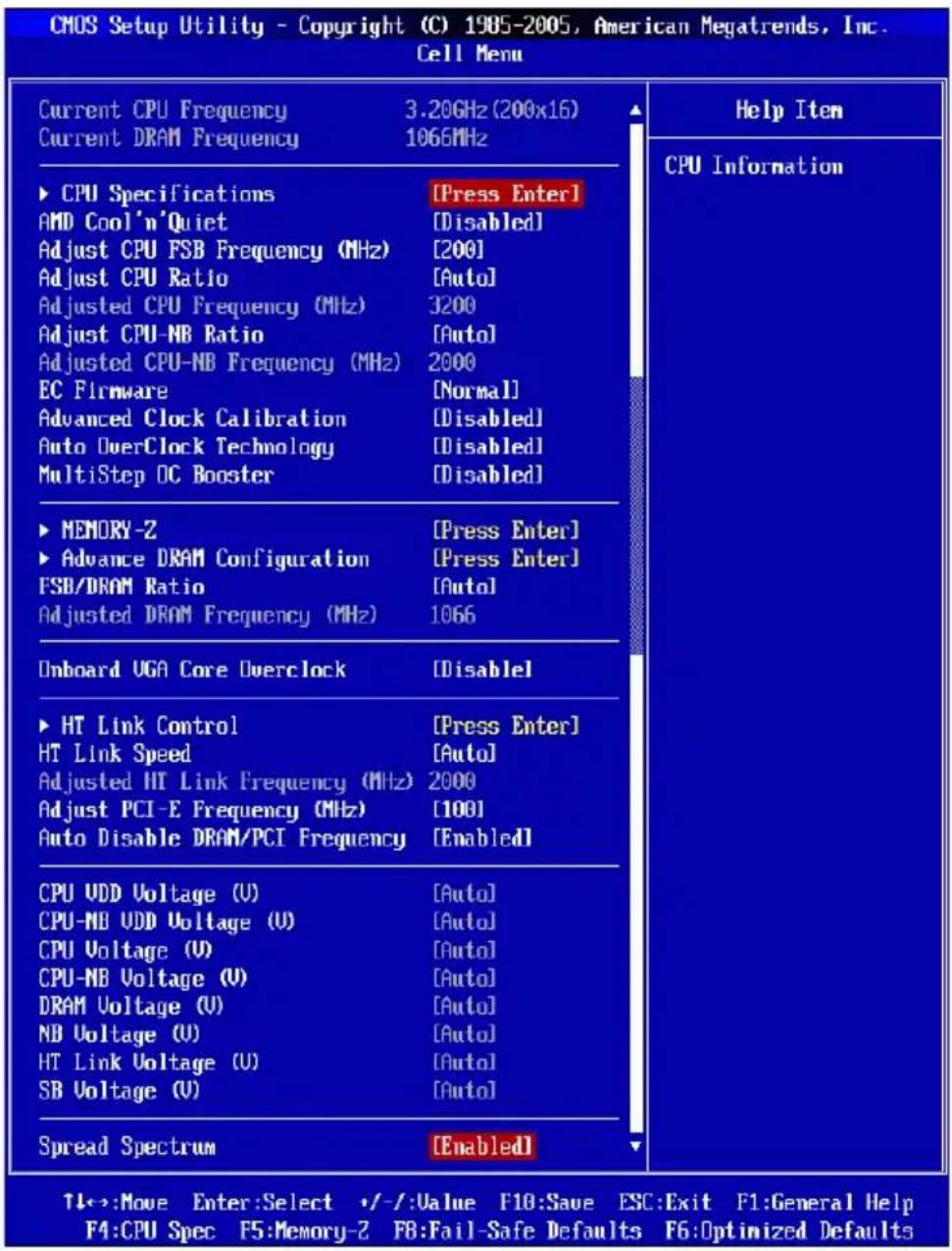 MSI 760GM-E51 FX - CELL MENU - 1