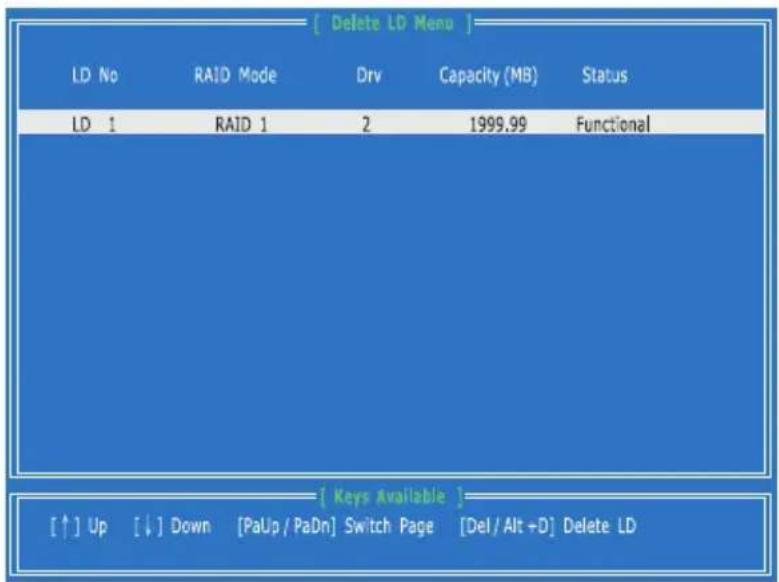 MSI FM2-A75MA-P33 - Delete LD Menu (Deleting RAID) - 1
