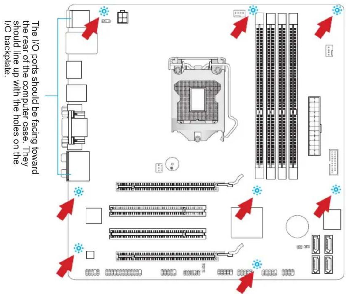MSI B75MA-G43 - Mounting Screw Holes - 1
