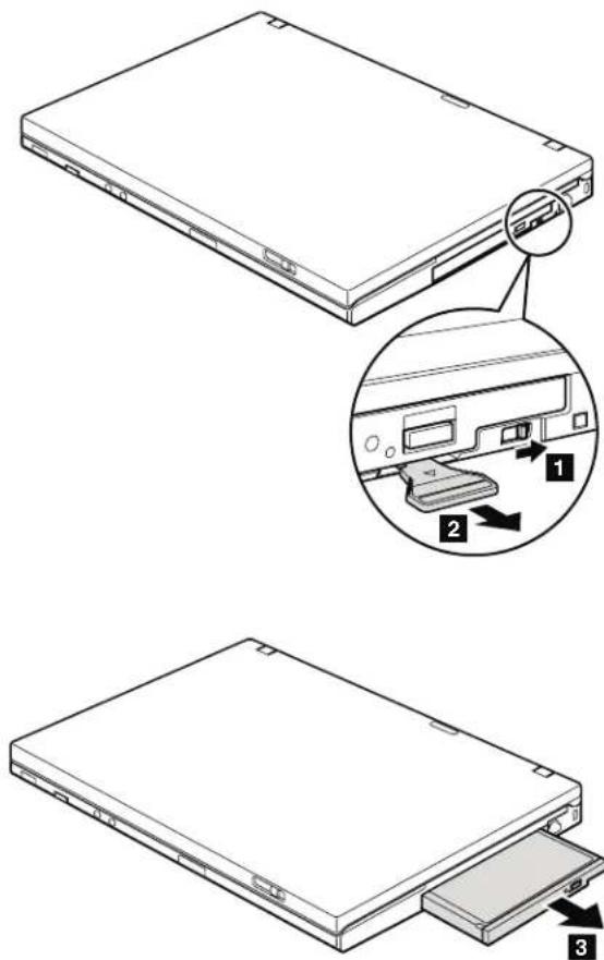 LENOVO W500 - Table 12. Removal steps of Serial Ultrabay Slim device - 1