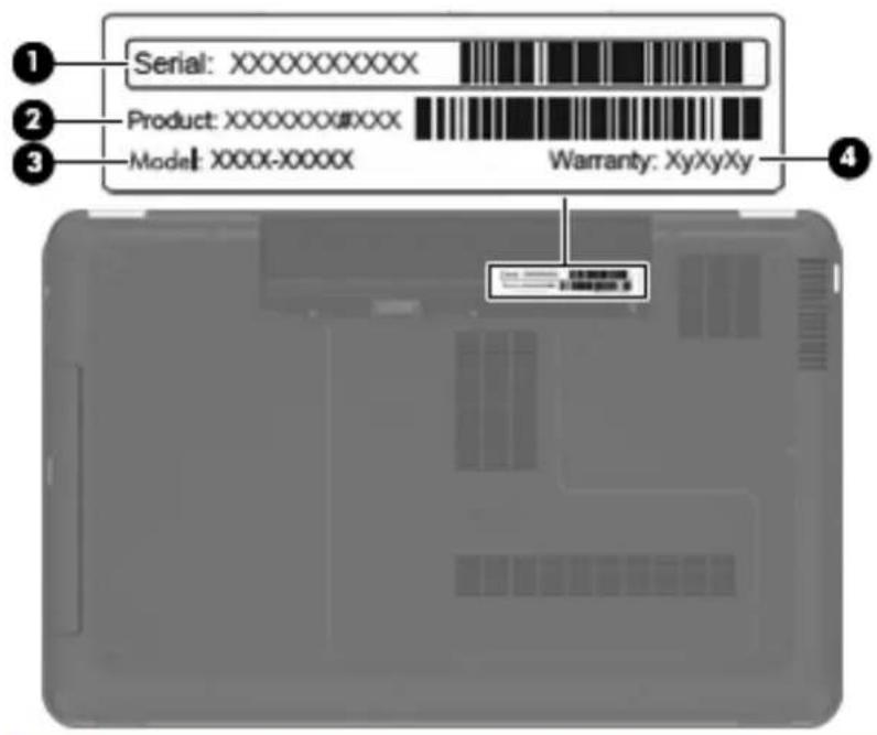 HP g7-2260sb - Service tag - 1