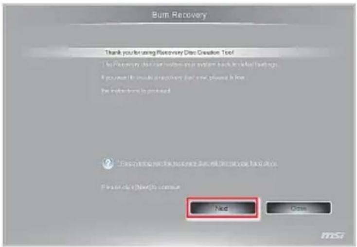 MSI Wind Box DC100-009EU - Creating System Recovery Disc - 2