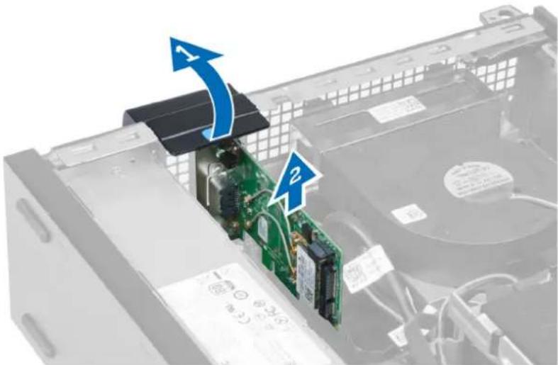 DELL OptiPlex 7010 - Removing The Wireless Local Area Network (WLAN) Card - 2