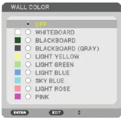 NEC NP500WS - Using the Wall Color Correction [WALL COLOR] - 1