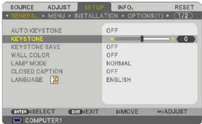 NEC NP500WS - Press the MENU button. - 2