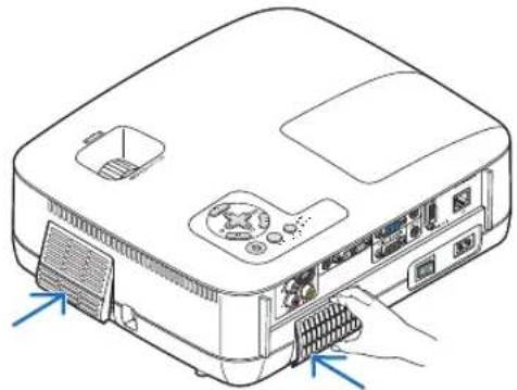 NEC NP500WS - Reinstall the new filter cover (2 locations). - 1