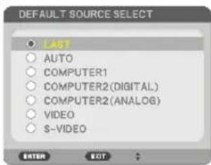 NEC NP500WS - Selecting Default Source - 5