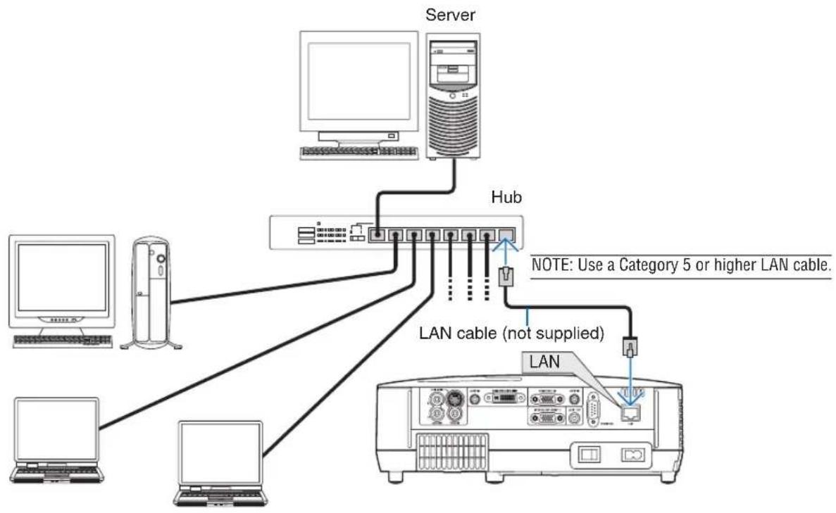 NEC NP310 - Example of LAN connection - 1