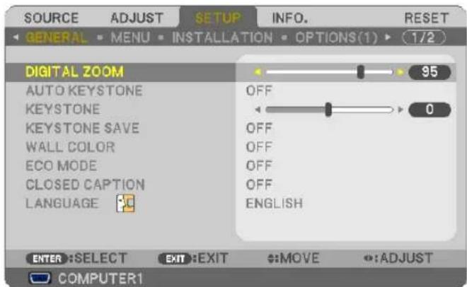 NEC NP310 - Press the ▼ button. - 1