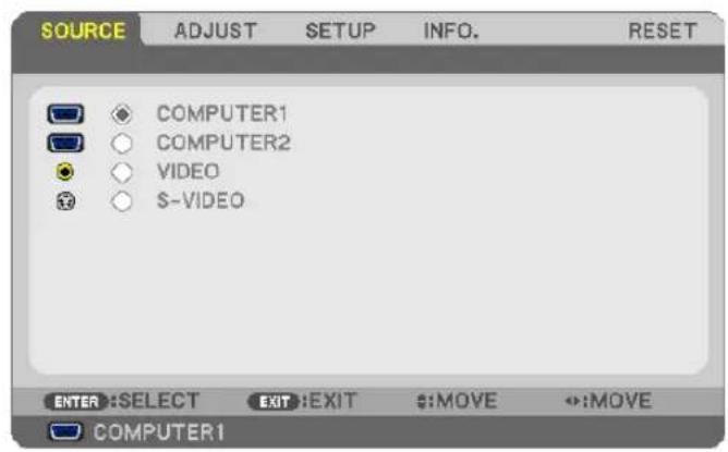 NEC NP410W - ④ Menu Descriptions &amp; Functions [SOURCE] - 2