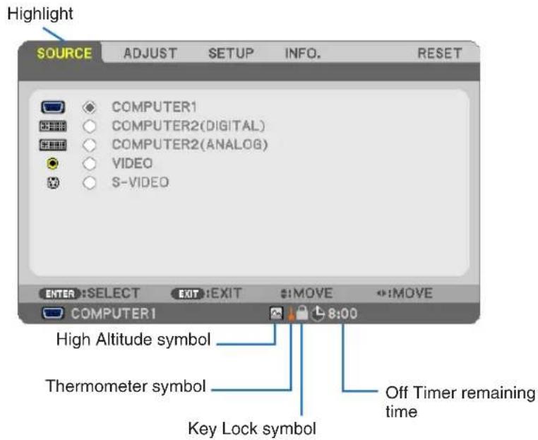 NEC NP410W - ② Menu Elements - 2