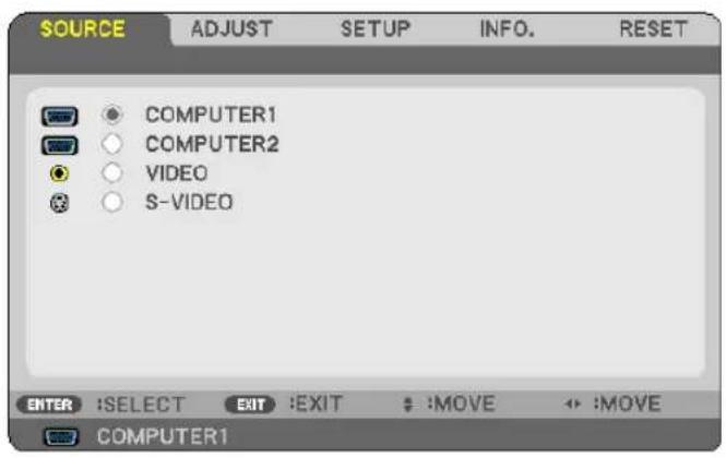 NEC NP215 - ④ Menu Descriptions &amp; Functions [SOURCE] - 2