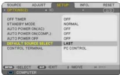 NEC NP215 - Selecting Default Source - 5