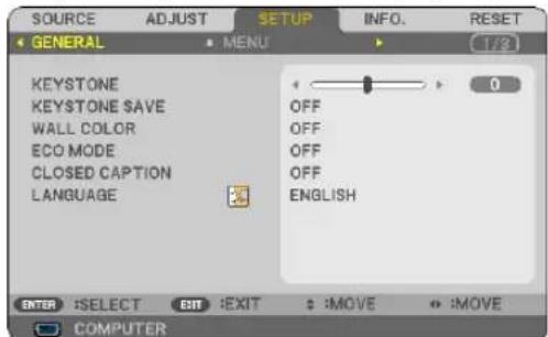 NEC NP215 - On-screen menu for 3D images - 3