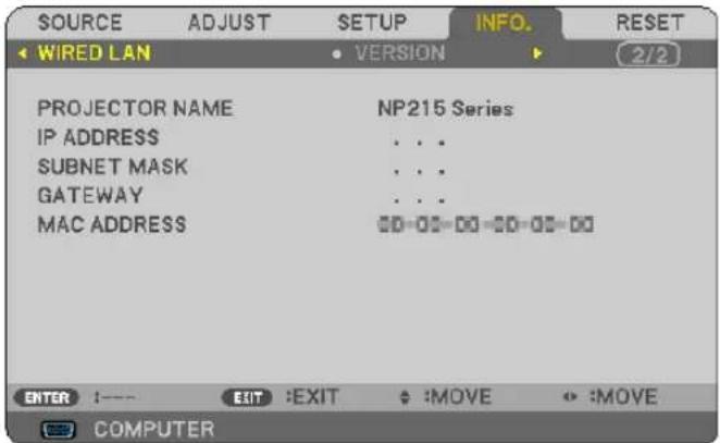 NEC NP215 - [WIRED LAN] (NP216/NP215 only) - 1