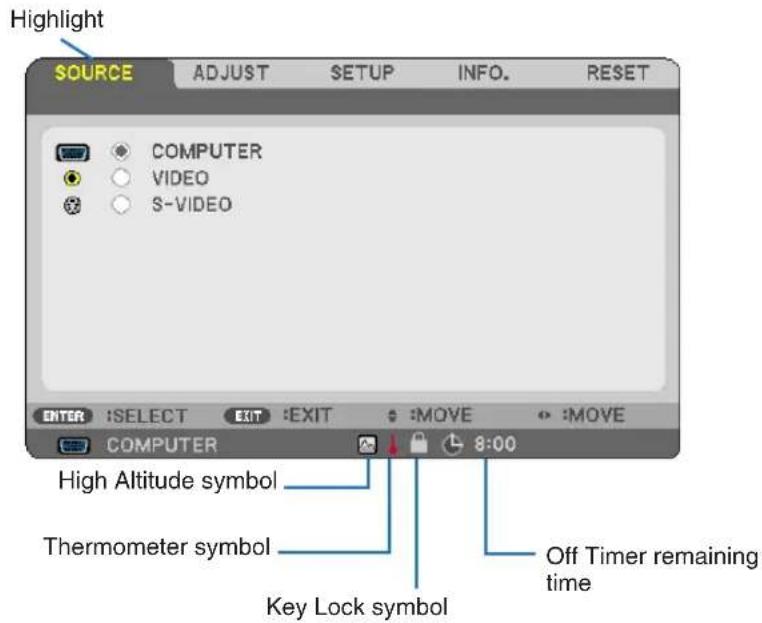 NEC NP215 - ② Menu Elements - 2
