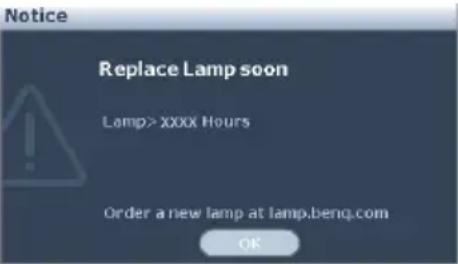 BENQ MS510 - Timing of replacing the lamp - 4