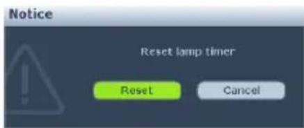 BENQ MS510 - Resetting the lamp timer - 1