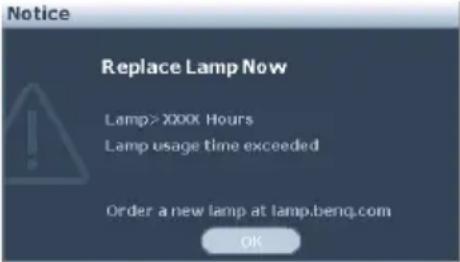 BENQ MS510 - Timing of replacing the lamp - 5