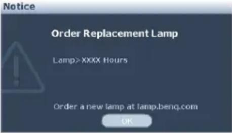 BENQ MS510 - Timing of replacing the lamp - 3