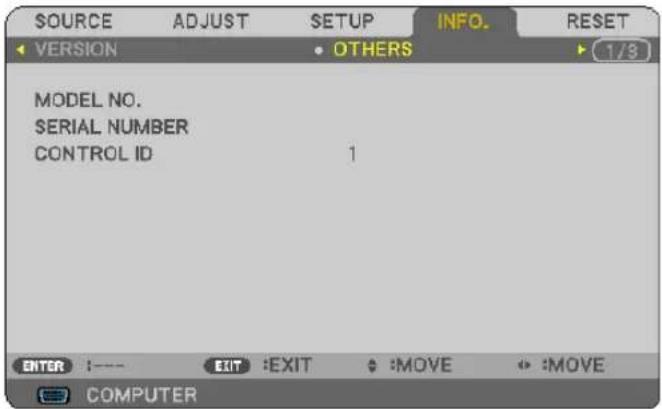 NEC NP-V300X - ⑦ Menu Descriptions &amp; Functions [INFO.] - 4