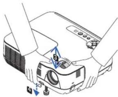 NEC NP-V300X - Adjusting the left and right tilt of an image [Rear foot] - 2