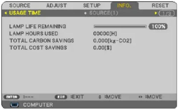 NEC NP-V300X - ⑤ Checking Energy-Saving Effect [CARBON METER] - 1
