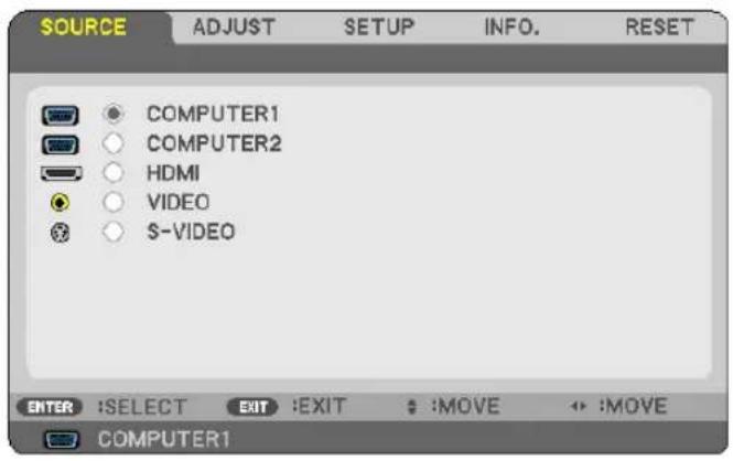 NEC NP-V300X - ④ Menu Descriptions &amp; Functions [SOURCE] - 2