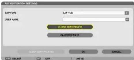 NEC PA550W - Select [CLIENT CERTIFICATE] and press the ENTER button. - 1