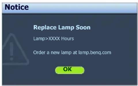 BENQ MX501 - Timing of replacing the lamp - 3
