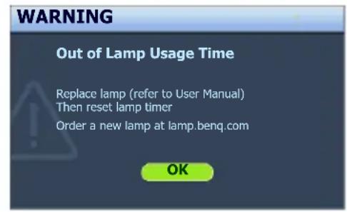 BENQ MX501 - Timing of replacing the lamp - 5