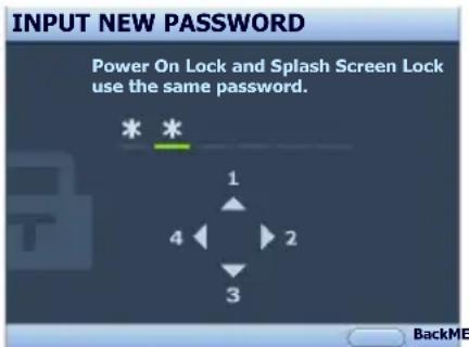 BENQ MX501 - Setting a password - 2