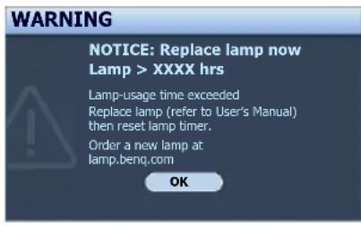 BENQ SH960 - Timing of replacing the lamp - 3