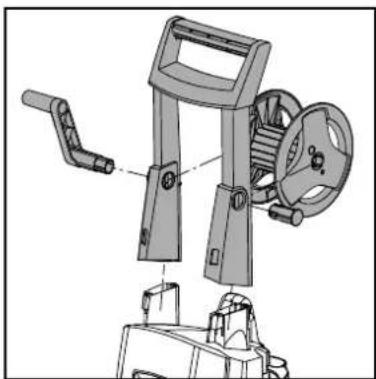 NILFISK C 130.1-6 X-TRA - Mounting of trolley handle and hose reel (models with hose reel) - 1