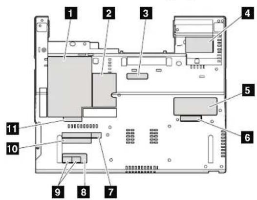 LENOVO ThinkPad T61 - Applying labels to the base cover: - 1