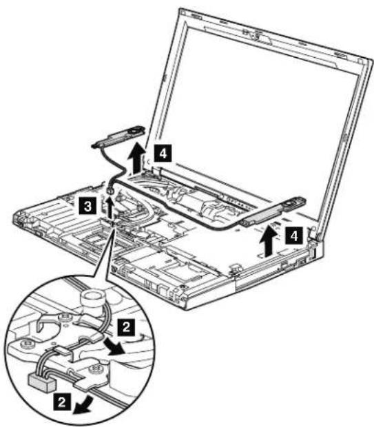 LENOVO ThinkPad T61 - Table 23. Removal steps of speaker assembly (continued) - 1