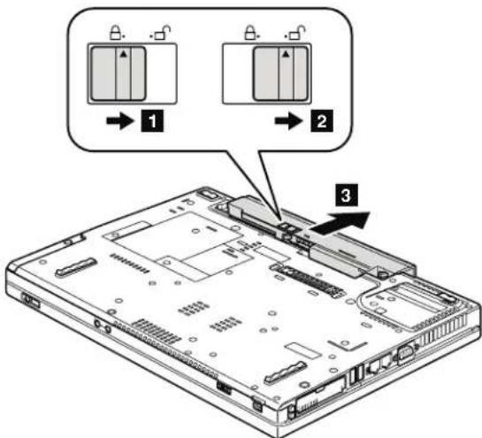 LENOVO ThinkPad T61 - Table 11. Removal steps of battery pack - 1