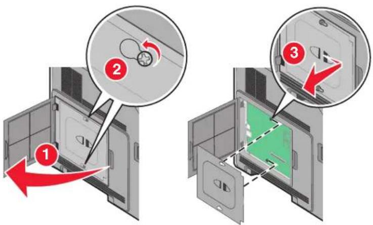 LEXMARK T652dn - Installing a flash memory or firmware card - 2