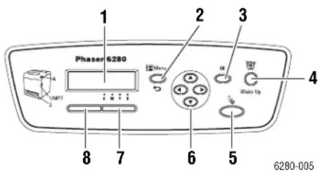 XEROX Phaser 6280N - Control Panel Layout - 1